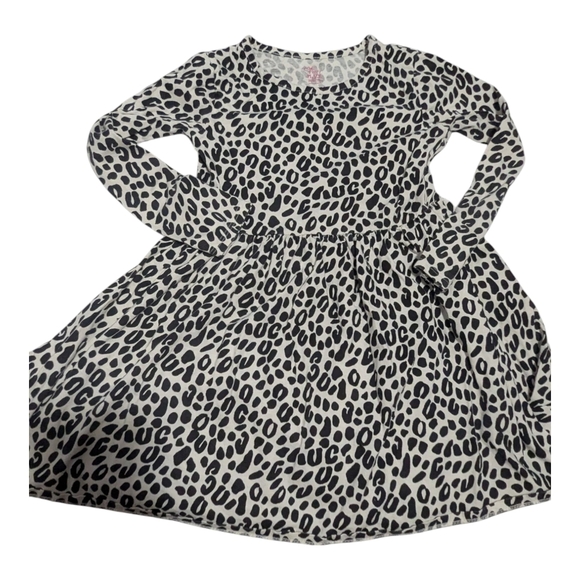 Est.1989 PLACE Leopard Print Girls Dress. Grey And White. Size 7/8. M. - Picture 1 of 5